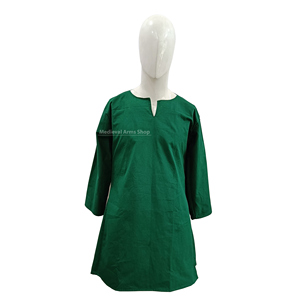 Túnica Medieval Verde de Algodón, Camisa de Disfraz Vikingo de Longitud Completa, Ropa de Guerrero Caballero para Representaciones Renacentistas, Halloween y Pascua - Product Image 1