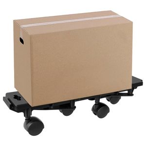 Ensemble de 6 chariots de déménagement en polypropylène noir à 4 roues, capacité de 374,8 lb - Product Image 2