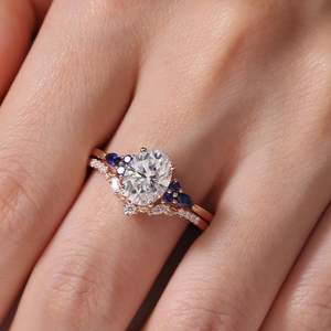 Anillos de Trébol para Niñas, Diseño 2026, Plata de Ley S925, Diamante Cultivado en Laboratorio IGI, Chapado en Oro Esmeralda de 18K, Ajustables - Product Image 1