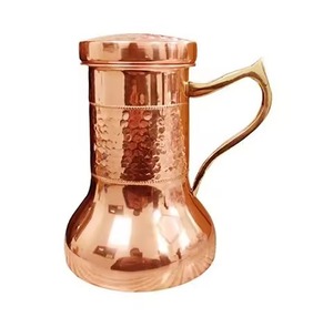 Premium Craft Copper Jug Stylish Water Pitcher for Home Kitchen Dining <b>Table</b> Serving - Product Image 2