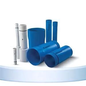 Tuyau de revêtement de puits foré HydroCore en PVC bleu de 160 mm, longueur 3 m, épaisseur 5 mm, extrémité plate, classe CM, pression 10 kg pour utilisation en eau souterraine - Product Image 2