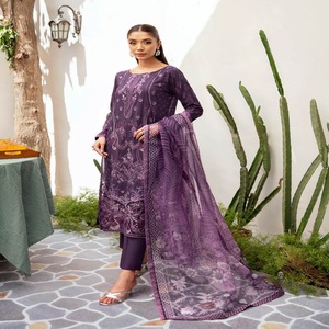 Ramsha Vol MASHAAL-12 Maxi Frock Heavy Embroidered Lawn Three-Piece Punjabi Suit for Women <b>Eid</b> <b>Dresses</b> <b>Pakistani</b> Salwar Indian - Product Image 6
