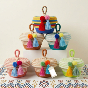 Modern <b>Ramadan</b> Cotton <b>Gift</b> Hamper <b>Box</b> With Color Accessories Natural Rattan Craft With Custom Logo And Design Service - Product Image 1