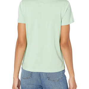 T-shirt court personnalisé pour femme, 100% coton respirant, haute qualité, col rond, tricoté - Product Image 3