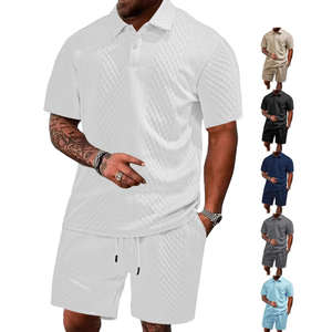 Polo à manches courtes pour homme, nouvelle collection été, tissu jacquard, décontracté, sportif, léger, col rabattu, ensemble athlétique - Product Image 5