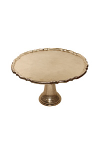 Support à gâteau en métal fait main de luxe, présentoir à desserts pour tables de réception, design de plateau à gâteau en métal fait main blanc nacré - Product Image 4