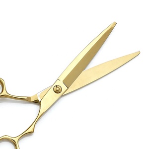 Ciseaux de coiffure professionnels en acier inoxydable doré à haute teneur en carbone, pour la coupe de cheveux, pour salon de beauté et coiffure – Vente chaude - Product Image 5