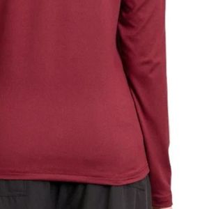 Ladies Burgundy Long Sleeve Neck <b>Top</b> Casual Fitted Pullover Shirt Basic Everyday Layering Tee Simple Womens Fashion Clothin - Product Image 5