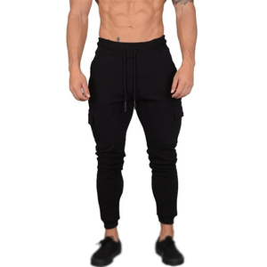 Mens Heavyweight Fleece <b>Cargo</b> Sweatpants Fashion Sport Baggy Pants Jogger with Pockets <b>Black</b> Quality High Latest Design - Product Image 4