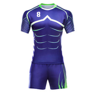 Maillots de rugby personnalisés, couleurs et designs sur mesure, respirants, antibactériens, uniformes d'équipe, 100% polyester, uniforme de rugby - Product Image 5