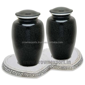 Urna Funeraria para Cenizas Humanas, Diseño Clásico en Metal Negro y Plateado, para Parejas, Modelo Truck & Heart - Product Image 6
