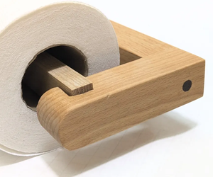 Portarrollos de papel higiénico moderno de madera para montar en la pared, estilo nórdico, para un solo rollo, estante de almacenamiento para baño. - Product Image 2