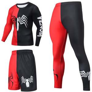 Unisex Compression Rash Guard Set Long Sleeve Shirt Shorts Full Length Pants Sublimation Print Quick Dry Anti-Bacterial UV - Product Image 5