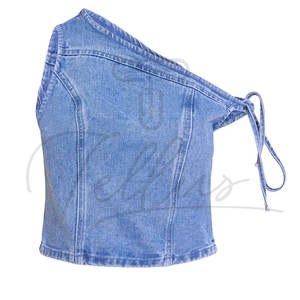 Veste en jean courte pour femme, tendance, haute qualité, meilleur style, taille standard, denim de qualité supérieure. - Product Image 4