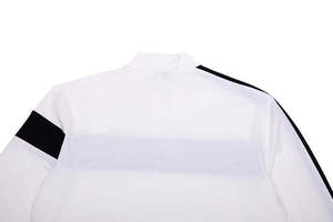 Men's <b>Long</b>-<b>Sleeve</b> Asymmetrical Color-Block Polo <b>Shirt</b> 2026 Smart-Casual Tailored Fit Black & <b>White</b> Contrast Professional Top - Product Image 4