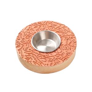 เชิงเทียนไม้แกะสลักสไตล์อาหรับแบบอิสลามชามสเตนเลสสำหรับตกแต่งบ้านของขวัญ - Product Image 1