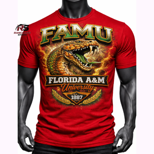 T-shirts personnalisés en gros avec logo FAMU pour hommes et femmes |   T-shirt confortable en coton style streetwear, chemise HBCU - Product Image 1