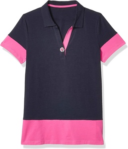 เสื้อโปโลผู้หญิงสีกรมท่าสีชมพู แขนสั้น ระบายอากาศได้ดี ทรงปกติ - Product Image 2