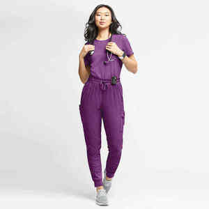 Wholesale Medical Uniforms Jogger <b>Scrub</b> Set Women Custom Logo Hospital <b>Scrubs</b> Slim Fit Nursing Stretch Dental Clinic Wear Suit - Product Image 4