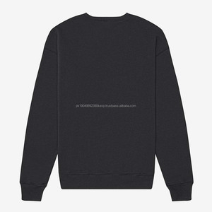 High Quality 100% Cotton French Terry Sweatshirts Crewneck High Quality Custom Printing <b>Black</b> Sweatshirt - Product Image 2