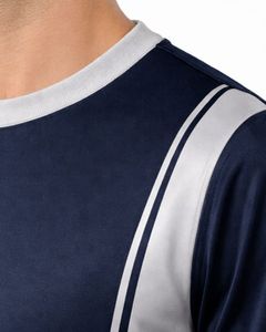 Conjunto Deportivo para Hombre, Camiseta y Pantalones Cortos Azul Marino y Blanco, Transpirable, de Secado Rápido, para Gimnasio, Atletismo, Running, Entrenamiento - Product Image 5