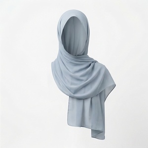 Women Solid Color Chiffon Hijab Breathable Daily Wear Islamic Scarf Shawl - Product Image 1