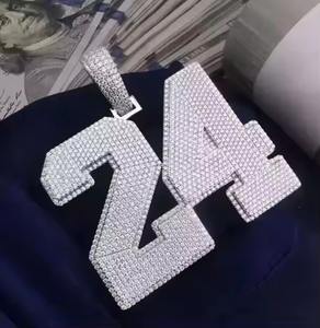 Colgante de Plata 925 con Moissanita Auténtica de 4 Quilates, Personalizable con Número, para Fiestas, Colgantes de Diamantes Finos - Product Image 4