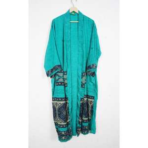 Bata Kimono de Lujo para Mujer, Suave, Estampada con Patchwork, 100% Seda, para Invierno/Primavera/Verano, Ropa de Casa, Albornoz, Ropa de Dormir, Túnica de Playa - Product Image 1