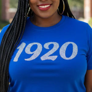 Camiseta Azul 1920 Diamond Top para Mujer, 100% Algodón, con Lentejuelas y Letras Griegas, Ropa de Hermandad, Camiseta de Aniversario Zeta Phi Beta, Orgullo por la Vida Griega - Product Image 5