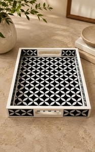 Luxury Handmade Eco-Friendly Bone Inlay European Style Serving <b>Tray</b> Premium Decorative <b>Tray</b> for Home Coffee Table Kitchen - Product Image 4