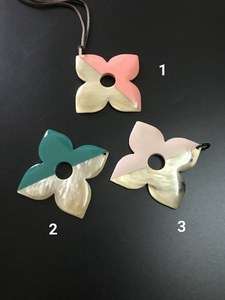 สร้อยคอจี้เขาสัตว์จี้เขาควายเขาเครื่องประดับจี้ดอกไม้เครื่องประดับควายเขา - Product Image 2