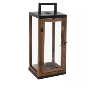 Lanterne en bois blanchi de haute qualité avec métal noir, décoration intérieure, lanterne décorative à suspendre ou à poser sur table, au prix le plus bas - Product Image 4