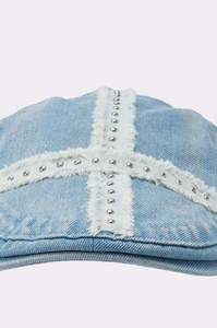 Gorra de Béisbol Ajustable de 5 Paneles en Mezclilla Azul Claro, 100% Algodón, con Decoración de Remaches, Estilo Urbano Unisex, Ropa Casual de Primavera/Verano - Product Image 6