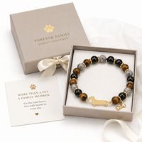 Bracelet de perles commémoratif pour animaux de compagnie avec breloque patte de chien gravée, bijoux personnalisés pour maman de chien
