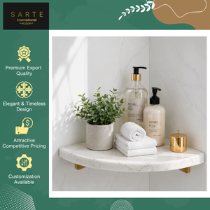 New Arrival Luxury Handmade Marble Waterproof Eco-Friendly Durable Modern Design Wall Mounted <b>Corner</b> <b>Shelf</b> Customizable Colors - Product Image 6