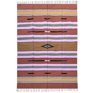 Tapis Artisan Handloom Cotton Dhurrie en motif Kilim traditionnel Idéal pour les couloirs et les zones à forte utilisation - Product Image 2