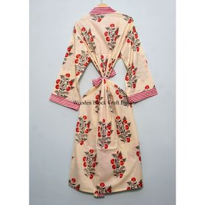 Bata Kimono de Algodón con Estampado Floral para Mujer, Cómoda para Dormir, Descansar y Vivir Relajadamente en Casa - Product Image 5