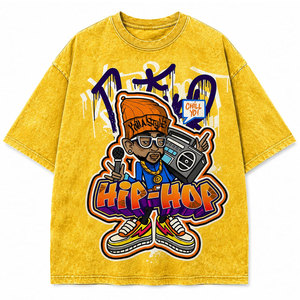 Camiseta Personalizada de Gran Tamaño con Logotipo DTG, Camiseta para Hombre con Estilo Desgastado, 100% Algodón, Ropa Urbana Personalizada, Unisex, Vintage - Product Image 2