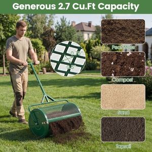 Spargitore a Rullo Regolabile in Altezza per Torba, Pratico Spargitore di Fertilizzante - Product Image 4