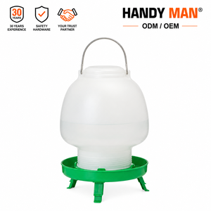 Nuevo Comedero Manual de Plástico Verde HM de 12L con Patas para Pollos y Aves de Corral, Bebedero Tipo Bola - Product Image 1