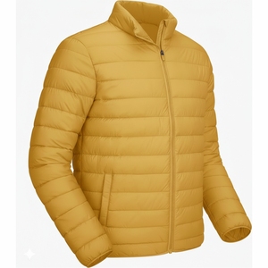 Chaqueta de plumón impermeable para hombre, diseño personalizado OEM, estilo burbuja, gruesa, con capucha y cremallera. - Product Image 3