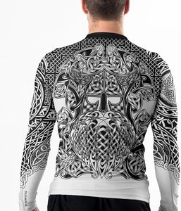 Custom Design Men's Long Sleeve Rashguard BJJ Compression Wear 100% Polyester Premium Quality OEM Service <b>Heat</b>-Transfer Printed - Product Image 4