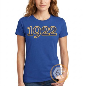 เสื้อยืดคอกลมสีน้ำเงินรอยัลสำหรับผู้หญิง รุ่นปี 1922 ทรงปกติ สวมใส่สบาย แขนสั้น ผ้าฝ้ายเจอร์ซีย์ 100% ระบายอากาศได้ดี เป็นมิตรต่อสิ่งแวดล้อม แห้งเร็ว - Product Image 4