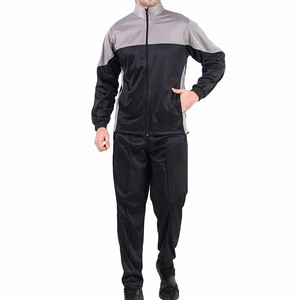 Conjunto Deportivo para Hombre 2026, Gris y Negro, Manga Larga, Cierre de Cremallera, Cuello Alto, Pantalones Deportivos, Ropa Casual de Otoño - Product Image 1