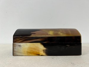 Vintage Hand-Made Natural Water Buffalo Horn Jewellery <b>Box</b>, Horn and Wooden <b>Trinket</b> Jewelry <b>Box</b> - Product Image 3