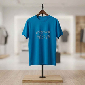T-shirt respirant à col roulé imprimé sérigraphié, coupe droite, manches courtes, en maille unie, idéal pour les occasions formelles – Grande Vente - Product Image 5