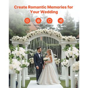 10 Pezzi di Rose Bianche Artificiali da 17,7 Pollici di Diametro, Composizioni Floreali per Bouquet da Matrimonio, Centrotavola Finti per Decorazioni - Product Image 6