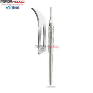 Cuchillas de bisturí manuales con mangos de acero inoxidable alemán, estériles, envueltas individualmente, 1 ajustable # 3 manijas con rotación de 180 grados - Product Image 2