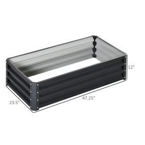Galvanized Metal <b>Planter</b> <b>Box</b> 4 X 2 X 1 Raised Garden Bed for Growing Vegetables Flowers Herbs Succulents Gray - Product Image 3