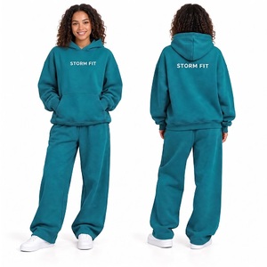 Ensemble de survêtement streetwear vert et jaune pour femme, coupe décontractée, 2 pièces (hoodie et pantalon long), idéal pour l'hiver, 100 % respirant et écologique - Product Image 4